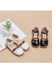 Girls Leather Sandals 2022 Children's Summer Sandals Buckles Hollow Single Shoes Princess Baby Girl Pupils Soft Sanda TQ - TJ882