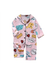 Summer 2 pcs/set Cartoon Kids Boys Short-sleeved Tops + Pants Suit Home Wear Set Children's Pajamas set 2-7 years For Kids