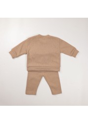 0-24M Newborn Baby Girls Boys Clothes Set Outfit Little Bear Goose Embroidery O-Neck Tops + Long Pants Kids Clothes 2022