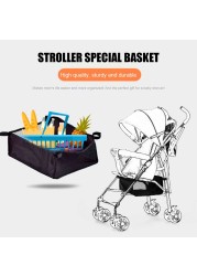 Baby Stroller Organizer Storage Bag Pram Bottom Portable Carriage Bottle Cup Holder for Buggy Hanging Black Basket Accessories