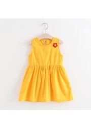 2022 Summer Kids Sleeveless Dresses for Little Girls Dress for Wedding Party Baby Girl Casual Clothes Children Princess Vestidos