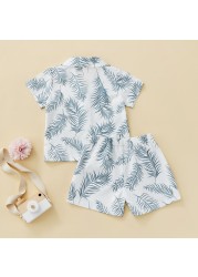 18M-5Y Baby Boys Pajama Sets Summer Short Sleeve Top and Shorts Sleepwear Clothes Fashion D01