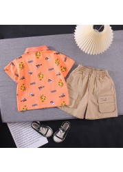 2022 summer baby clothes suit children boys tiger shirt shorts 2pcs/set baby casual clothes infant kids tracksuit suit