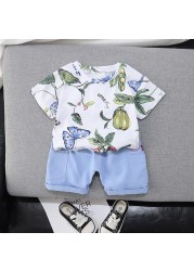 New summer baby girls clothes suit children boys fashion cotton T-shirt shorts 2pcs/sets baby casual outfit kids tracksuits