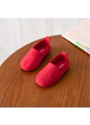 Unisex Kids Shoes Boys Girls Slip On Shoes Kids Casual Sneakers Solid Color Soft Baby Boys Flats 4 Colors