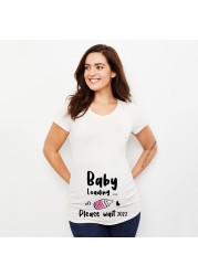 Pregnant Women T-Shirt Lady Letter Printed Maternity Short Sleeve Pregnancy Announcement Shirt 2022 Summer Mom Top Tees Clothes