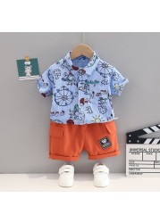 New Kids Summer Clothes Suit Children Boys Girls Cute Shirt Shorts 2pcs/set Baby Casual Outfits Infant Clothes Kids Tracksuits