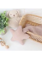 100% Organic Cotton Muslin Baby Safety Blanket Moon Star Game Ins Baby Comforter Newborn Appease Towel