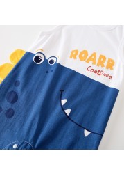 jumpsuit for boy baby girl summer sleeveless vest one piece newborn baby cartoon crawling suit new cartoon dinosaur cotton clothes