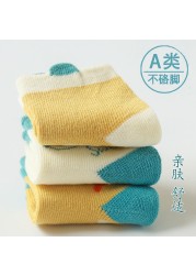 5 Pairs Infant Socks Spring Autumn New Cute Cartoon Cotton Socks Breathable Loose Lace Kids Socks Toddler Girl Autumn Clothes 2022