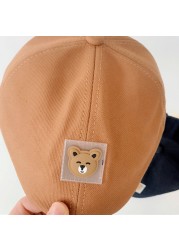 MILANCEL 2022 Spring New Kids Hat Bear Pattern Girls Casual Solid Hats Boys Caps Korean Cotton Children Hat