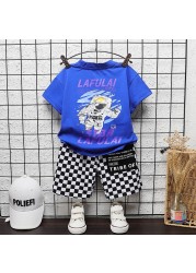 New Summer Children Clothes Baby Boys Girls Outfits Cartoon Cotton T-shirt 2pcs/sets Infant Kids Trend Toddler Tracksuits