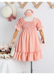 Baby Girls Summer Dresses Kids Dresses Solid Color Print O-Neck Tutu Dress Summer Princess Dresses for Girls 1-6 Years