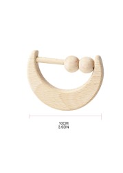 Baby Teether Wooden Rattle Nursing Rattle Chew Molar Bracelet Toy Soother Newborn Shower Gifts