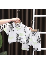 New Summer Baby Clothes Suit Children Boys Girls Fashion Shirt Shorts 2 Pieces/Set Toddler Cartoon Casual Uniforms Kids Tracksuits