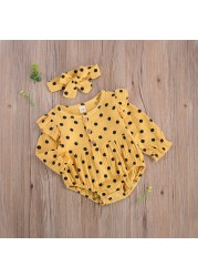 Ma & Baby- Baby Dotted Jumpsuit 0-24 Months Newborn Rompers Long Sleeve Cute Baby Clothes