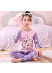 Easter Pajamas Kids Pajamas Girl Sleepwear Set Cotton Rabbit Top+Pants Pajama Outfit Long Sleeve 2pc Pink Children Night Clothes