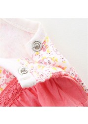 LAUDKA 0-24M Newborn Baby Girls Clothes Summer Princess Print Cotton Hoodies Baby Jumpsuit Fashion Girls Clothes