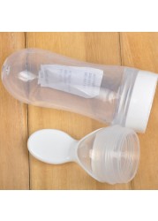 Newborn Baby Silicone Feeding Bottle Training Rice Spoon Baby Cereal Food Supplement Safe Tableware