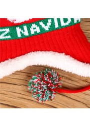 Baby Christmas Knitted Hat Pom Crochet Toddler Knitted Winter Beanie Cute Pompom Santa Claus Kids Warm Cap