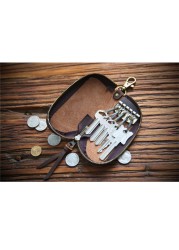 Leather Home Nanny Key Ring Zipper Key Case Key Case Bag Organizer Wallet Keychain