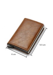 DIENQI - Anti Rfid Card Case for Men and Women, Metal Aluminum Mini Wallet for ID Credit Cards