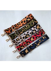 New Thicken Color Women Bag Accessories Leopard Print Adjustable Shoulder Strap DIY Crossbody Bag Webbing Strap Handle 5cm Wide