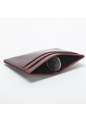 Fashion 5 Card Slots Card Holder PU Leather Slim Bank Credit ID Cards Mini Coin Holder Wallet Thin Business Travel Bag