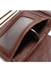 Men's wallet anti-magnetic anti-theft wallet anti-theft scan leather wallet leisure men's small leather wallet