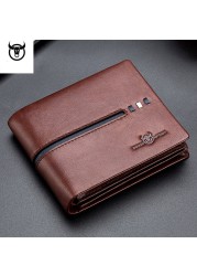 BullCaptain - Genuine Leather Men Wallet, Brand Designer Men's Wallet, Multifunctional Male Wallet, Rfid Cards Package