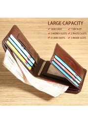 【Real Cowhide Leather】Manbang Brand Hot Sale Men Wallet Luxury Original Short Tri-fold First Layer Cowhide Business Wallet H