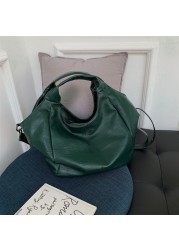 Green Unique Women Shoulder Bags Design Large Shopping Bag Large Capacity Hobos Bag Lady Soft Leather Messenger Bag Sac