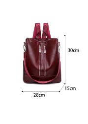 White Backpack for Women Leather Travel Bag Female Shoulder Book Bag Multifunction Backbag Ladies Waterproof Nylon Backpack