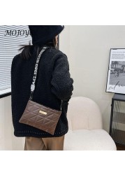 Women Shoulder Bags Fashion PU Leather Underarm Bags Pure Color All-Match Lattice Style Shopping Bags Designer Clutch