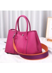 2020 100% Genuine Leather Luxury Women Tote Bag Famous Brand Garden Party Handbag Cowhide Bag Lady Classic Shoulder Bag