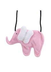 Creative Cute Elephant Lamb Velvet Bags Girls Coin Purses Delicate Girl's Purse Bag Kid Sweet Gray Blue Pink Bag