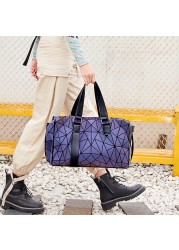 Luminous Geometric Women Travel Bags Canvas Bags Travel Handbag Weekend Bag Large Capacity Women Shoulder Bag 2020