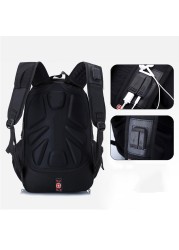 Brand 15.6 Inch Swiss Laptop Men Backpack USB Charging Waterproof Travel Bag School Bags Anti-theft Backpack Women Mochila