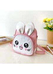 Cute Embroidered Rabbit Backpack Kindergarten School Bag Multi-purpose Girls Messenger Bag Shoulder Bag Children's Accessories