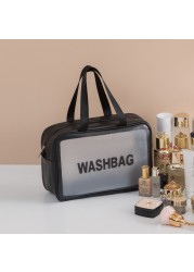 PVC transparent waterproof makeup bag for women large capacity travel portable scrub toilet makeup bag dressing storage bag