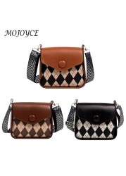 Female Retro PU Crossbody Bag Lady PU Leather Small Flap Messenger Bag for Women Shopping Fashionable Decor