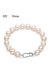 Silver 925 plated platinum inlaid pearl bracelet necklace multi-row double row connection buckle DIY jewelry accessories