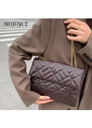 Women Shoulder Bags Fashion PU Leather Underarm Bags Pure Color All-Match Lattice Style Shopping Bags Designer Clutch