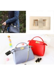 THINKTHENDO New Popular Metal Rectangle Clasp Turn Lock Twist Lock DIY Handbag Bag Wallet Hardware