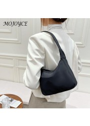 Women Shoulder Bag Zipper Crossbody Bag Solid Color Small Designer Crescent Shape Clutch Bag Multifunctional Ladies Handbag