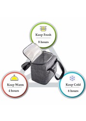 Insulated Storage Lunch Bag Thicken Picnic Fashion Wear Resistant Unisex Pouch Oxford Cloth Carry With Dinner Handle Zipper