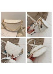 Pearl Chain Wasit Bags Crossbody Bag For Women Handbag Women Leather Fanny Pack Luxury Design Chest Bags