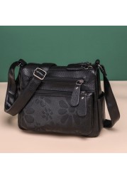 Fashion Solid Casual Crossbody Bag Women PU Shopping Street Shoulder Bags Multi Zipper Mother Handbag Handle