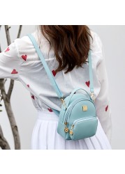 Ladies Backpack Luxury Pu Pikawai Cute and Elegant Girls School Bag Simple Pure Color Backpack Mochila