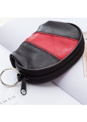 New Fashion Genuine Leather Wallet Semi-circular Splicing Zipper Coin Purse Key Holder Storage Money Pouch Cash Pocket Clutches